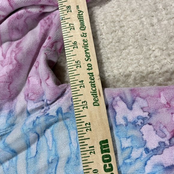 Exist Hoodie Mens Large Tye Dye Blue Pink Squirrel On Bike Graphic - Picture 7 of 9